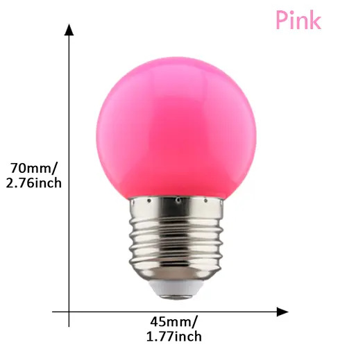 Bombilla LED de 20 piezas colores, lámpara RGB SMD3528, E27, 220V, G45, 7 colores, decoración de vacaciones y Navidad - 1