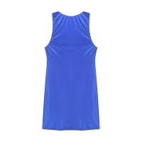Mini calcetines sin mangas de color sólido con aceite brillante para mujer, vestido corto cansado, vestido elástico con cuello en U para fiesta - details 36