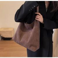 Bolso de hombro de gamuza de gran capacidad para mujer, bolso de viaje informal Simple, bolsos Retro, Otoño e Invierno - details 11