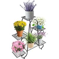 Soporte planta 6 niveles interiores y exteriores, estante macetas múltiples plantas, soporte planta metal blanco patio - details 2