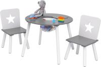 Asientos Redonda y 2 s en Edad Preescolar Muebles 59,5 cm(φ) x 46 cm Blanco+Gris - details 6