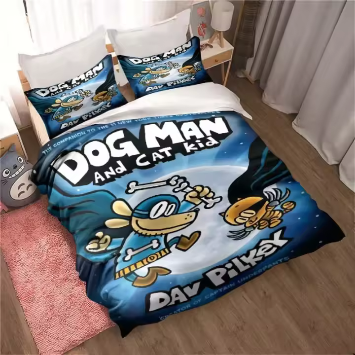 Conjunto de Ropa de Cama de Dibujos Animados de Perro Hombre Cubierta de Edredón, Funda de Almohada, Colchón de Rey y Reina Diseño Lindo para Hombres y Mujeres - 1