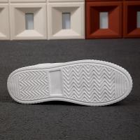 Zapatillas de deporte de cuero para hombre, zapatos vulcanizados con cordones, informales, cómodas, para caminar, color blanco y negro - details 6