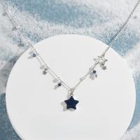 Reino secreto azul nueva cadena de cuello de estrella azul diseño de nicho para mujer collar de alta gama dulce versátil - details 1