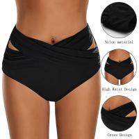 Bikini De Verano Para Mujer Con Cintura Alta Y Pliegues Sexy Shorts De Playa Bañador Elegante Y Moderno Estilo Joven Sin Aros - details 0