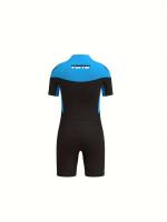 Traje de neopreno con bloqueador de color para niños, Traje corto con cremallera frontal, Traje de neopreno para surf y natación - details 5