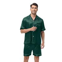 Conjunto de Pijama de Manga Corta para Hombre de Talla Grande Pantalones Cortos de Satén, Ropa de Dormir Fresca, Traje de Pijama Informal de Verano - details 20