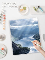 RUOPOTY-pintura por números acrílica, lienzo de paisaje, regalo personalizado, 40x50cm - details 1