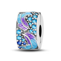 Encantos de Plumas de Plata Esterlina S925 para Mujeres Regalo de Joyería Fina para Cumpleaños Ajustables a Pulseras Originales de 3mm DIY con Zirconia - details 10