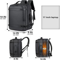 Mochila de viaje USB expandible de 40L Bolsa de mano aprobada por vuelo, resistente al agua, duradera Ajusta a portátiles de 17 pulgadas - details 1