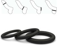 Anillo hermético de silicona con bloqueo de Semen duradero para hombres, juguetes de goma para retrasar la eyaculación, anillos sexuales masculinos, 3 uds. - details 2