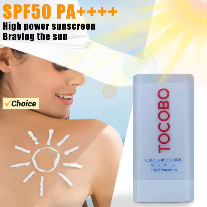 Barra de Sol Ligera TOCOBO SPF50+ PA++ Fórmula Hidratante Sin Grasa Sin Carcasón Blanco - 1