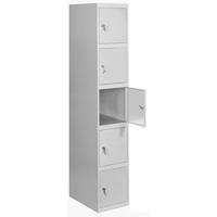 Taquilla Vestuario Metálica, 5 Puertas, Incluye Llave, 1800x300x500 mm, Gris - SimonLocker - details 10