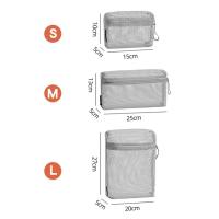 Bolsa de almacenamiento de nailon informal con cremallera, bolsa de malla, bolsas de aseo de mano multiusos para viaje - details 0