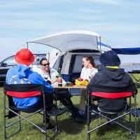 Mesa de Camping Plegable de bambú de 100 x 72 cm para 4 a 6 Personas, Marco Estable de Aluminio, 3 Alturas Ajustables con Bolsa de Transporte para jardín, Picnic, Camping - details 31