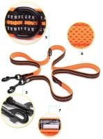 Truelove 7 In 1 Multi-Function Adjustable Dog Lead Hand Free Pet Training Leash Reflective Multi-Purpose Dog Leash Walk 2 Dogs - details 10