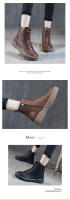 Botas cortas de realce interior de cuero botas de caballero finas de suela gruesa zapatos de mujer versátiles - details 16