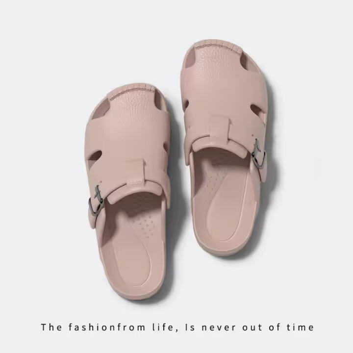 Baotou medias zapatillas hogar de verano para mujer sandalias de oficina ligeras, silenciosas y cómodas de fondo suave - 1