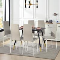 Sillas de Comedor Juego de 4 Sillas de Metal para Cocina, Silla de Mesa Comoda Silla con Asiento Tapizado, Negro - details 36