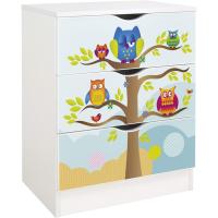 Blanca Mesita con cajones, Armario de Dormitorio, Estilo escandinavo, para la habitación de los niños, Dim: 60 x 42 x 78 (H) cm (Unicornio) - details 3