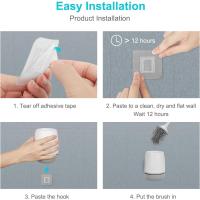 Escobilla de baño, escobilla de silicona de secado rápido, escobilla de silicona y soporte para montaje en suelo o pared（Blanco） - details 3