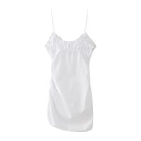 Vestido entallado de tela tipo gabardina plisada con escote en V, lazo decorativo y falda corta tipo sling PB&ZA2025sweet - details 2