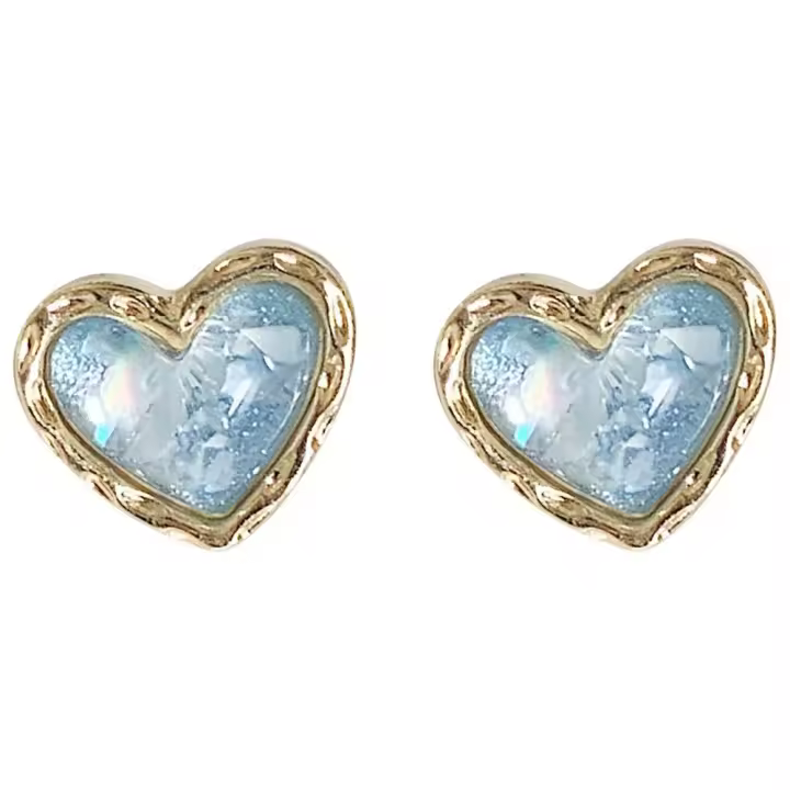 Silver Heart Earrings Women's Delicate Earrings Flat Back Earring Pearl Earrings Dangle Candy Heart Earrings - 1