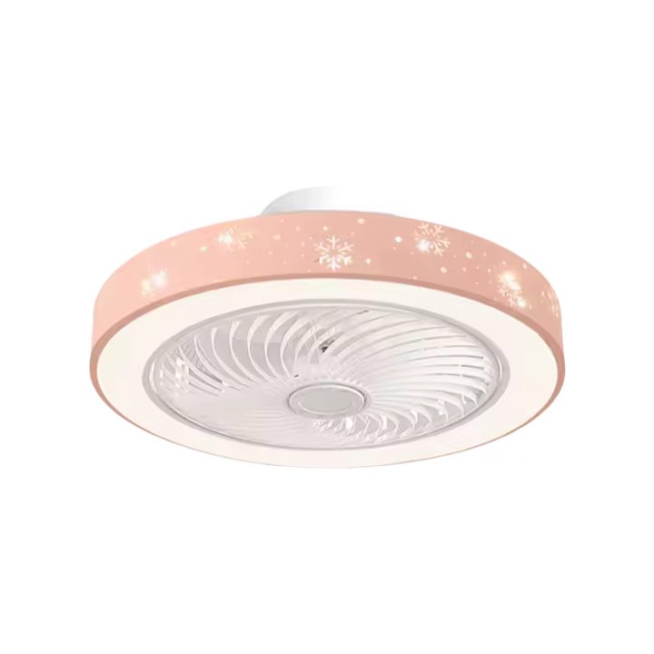 Ventiladores de techo rosa y azul con luces, aplicación de 6 velocidades + Control remoto, ventilador de hierro, luz Led, lámpara de ventilador regulable de 3 colores para dormitorio y sala de estar - 1