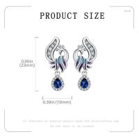 Pendientes de plata con forma de animal, pendientes de pinza para el pelo de serpiente y colibrí, pájaro fénix inmortal, hermosos regalos de joyería para - details 9