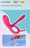 Empaque privado Sexy Control remoto inalámbrico Anillo de masturbación con bloqueo de vibración potente de silicona para hombres Juguete sexual para adultos - details 2