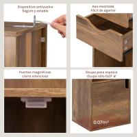 Estantería para Libros de Pie, Librería Vertical con 3 Compartimentos Abiertos, 2 Cajones y 1 Armario, Libreria Blanca de Almacenaje para Oficina, Salón, Dormitorio, Cocina, 30x24x158cm - details 15