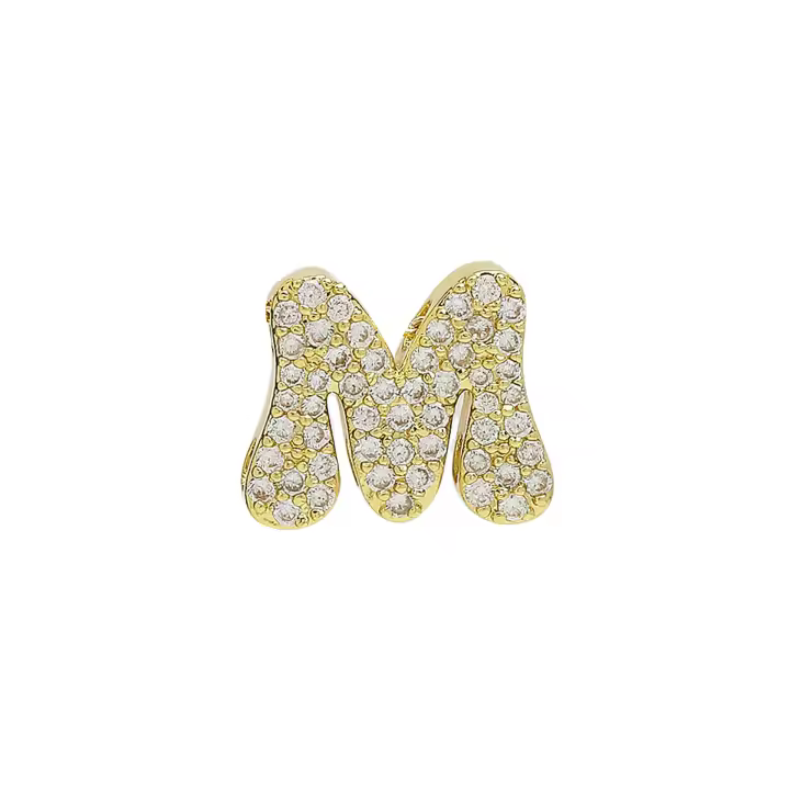 Pulseras personalizadas con 26 letras en inglés, pulseras con nombre de circonita de cristal, pulseras con letras deslizantes DIY, joyería de cumpleaños - 1
