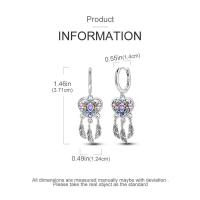 Pendientes coloridos de plata de circonio, cruz, calavera, torre de hierro, pluma estilográfica, taza de café, estrellas, regalos de mujer, joyería de boda - details 41
