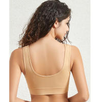 Sujetador deportivo de color sólido para mujer, top deportivo para gimnasio, yoga, entrenamiento atlético, suave, acolchado - details 7