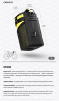 Rhinowalk-portabotellas de agua para bicicleta, bolsa de bolsillo con aislamiento para manillar de bicicleta, bolsa de herramientas para viajes de turismo, compatible con bicicleta de montaña y carretera - details 4