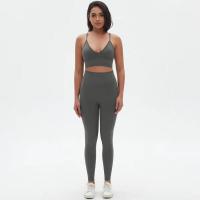 Conjunto de yoga de cintura alta para mujer, sujetador deportivo transpirable, mallas, equipo de fitness para levantamiento de pecho - details 9