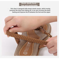 Sandalias de Tacón Alto de Verano 2025 Estilo Bohemio Chic de Madera Tejida Talla Grande - details 7