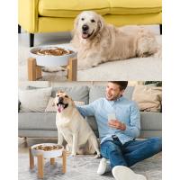 Comedero Perro Elevado Comedero Perros - Comedero y Bebedero Perro Ceramica - Cuenco Perro Doble con Soporte de Bambú - Platos Perros - Bol Comida y Agua para Perros Pequeños y Medianos - 2 x 850 ml - details 4