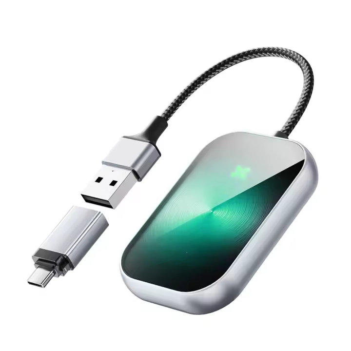 Adaptador inalámbrico para Carplay, conversión de CarPlay con cable a adaptador inalámbrico para IPhone IOS 10 + y para Android Auto,B - 1
