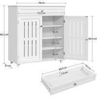 Mueble Zapatero de 2 Puertas Armario de 4 Niveles para Zapatos Mueble Auxiliar con Cajón y Estantes Ajustables para Entrada de Salón 78 x 37 x 86 cm Blanco - details 1