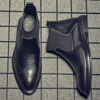 Botas Chelsea de cuero de ante premium para hombre, tobillo de moda de diseñador italiano, 2021 - details 12