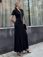 TARUXY-Vestidos largos ajustados de punto para mujer, vestidos largos informales holgados de cintura alta con temperamento elegante para otoño - details 4