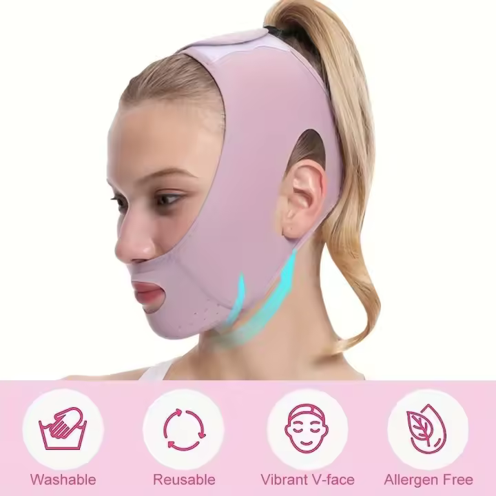Cinturón de Seda de Hielo Ultra Delgado y Transpirable Máscara de Elevación Reutilizable para Mujeres y Hombres Cuidado de la Mandíbula - 1
