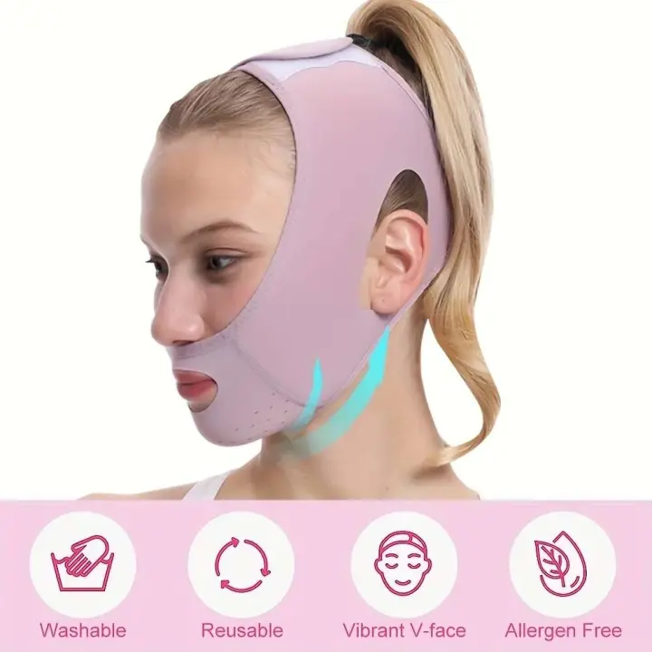 Cinturón de Seda de Hielo Ultra Delgado y Transpirable Máscara de Elevación Reutilizable para Mujeres y Hombres Cuidado de la Mandíbula - 1