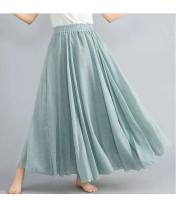 Verano negro algodón en mujeres Maxi Faldas Ropa Mujer parte baja holgada Haruku Saia Casual Boho Falda larga Ropa de Mujer - details 15