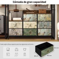 Cajonera para armario, cómoda dormitorio 8 cajones de tela, estantes de madera, cómoda de salón, cajas organizadoras, estructura metálica, estilo industrial - details 21