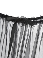 Picardías transparentes sexis para mujer, Top de malla transparente con tirantes y volantes, camisola con ribete de encaje y lazo, lencería, ropa de dormir tentadora para discoteca - details 22