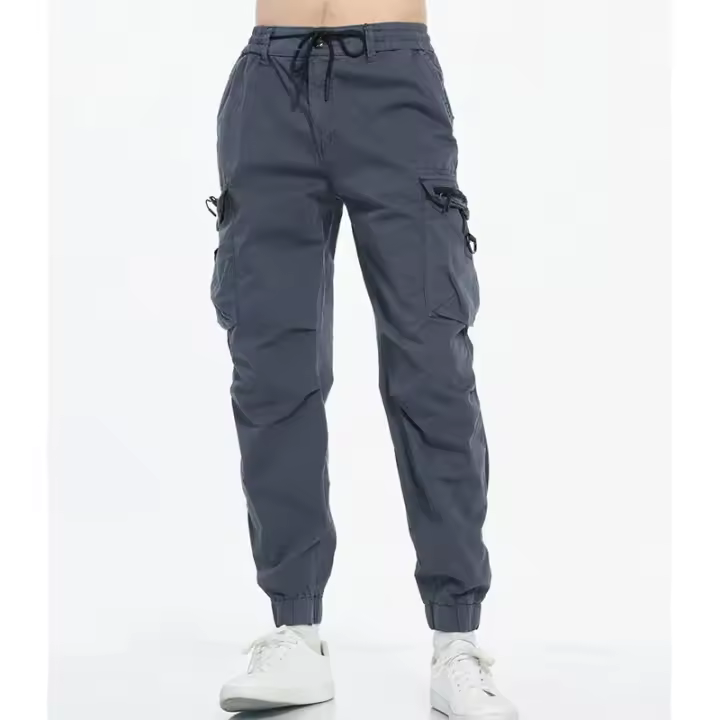 Pantalón cargo décontracté en algodón multi-poches pour hommes, survêtement de loisirs, jogging monocromático, jogging de jogging, mode vestimentaire, automne - 1