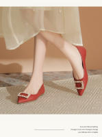Zapatos planos de mujer estilo francés, 2025, nuevo estilo de hadas, perla, hebilla cuadrada, punta puntiaguda, boca poco profunda, no cansan los pies, zapatos individuales. - details 10