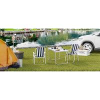 Camping Plegable, Tumbona Camping Portátil con Portavasos, Reposacabezas y Bolsa Lateral, Marco de Acero, Carga Máxima 150 kg, para Picnic, Playa, Jardín, Pesca, Azul - details 14